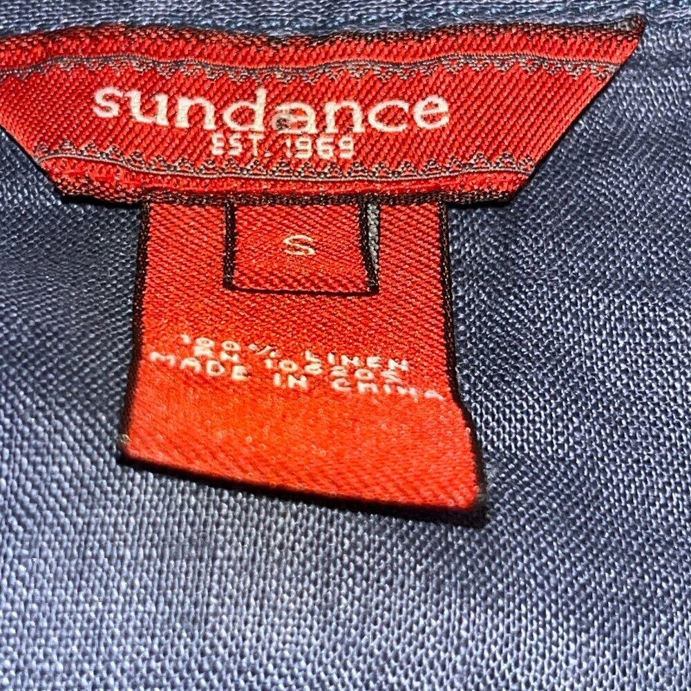 SUNDANCE BLUE 100% LINEN LONG SLEEVE RELAXED POP-OVER TUNIC SHIRT BLOUSE  EUC -S - Picture 11 of 13